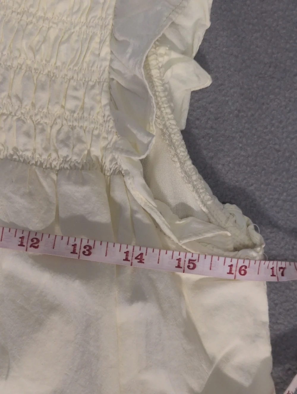 The Impeccable Pig Yellow Smoked Style Dress Ruffle Sleeve Small